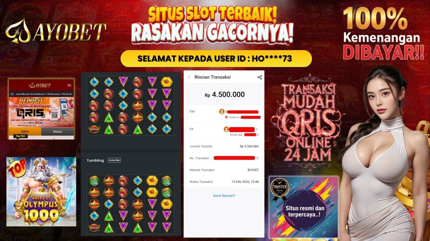 AYOBET JACKPOT SLOT GATES OF OLYMPUS 1000